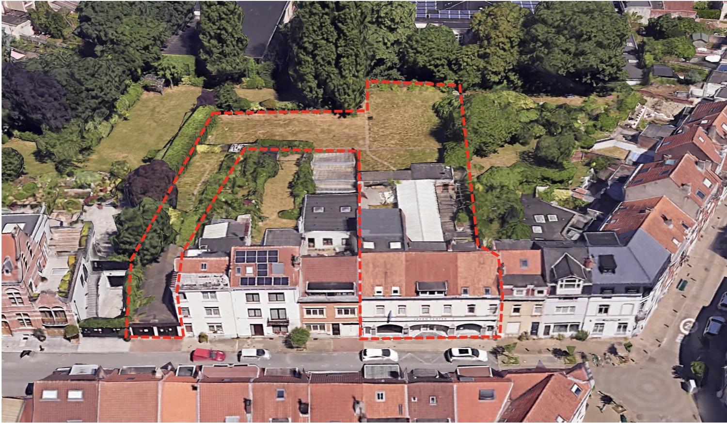 The fire-damaged Brussels site before redevelopment